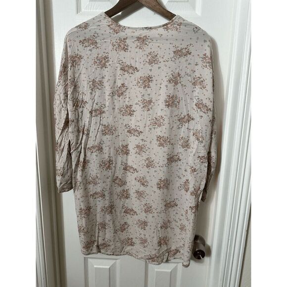Altar'd State Womens Small Kimono Open Boho Floral Blouse Open Front - Picture 3 of 5